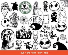 NIGHTMARE BEFORE CHRISTMAS SVG BUNDLE – Jack Skellington Halloween Cut Files