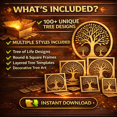 Tree of Life SVG Bundle 100+ Laser Cut Files Cricut CNC, Digital Download