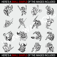 VIKING WARRIOR CLIPART IMAGES -VECTOR CLIP ART -VINYL CUTTER PLOTTER GRAPHICS CD