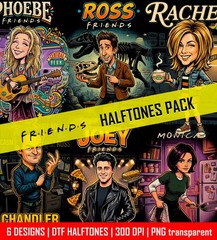 Friends TV Series Inspired Ross Phoebe Rachel Joey Chandler Shirt design pack