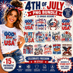 Funny 4th of July PNG Bundle USA Mama Designs, Digital Download