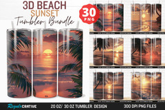 3D Tumbler Wrap Bundle PNG 20oz 30oz Skinny Sublimation , Digital Download