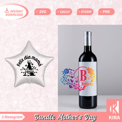 2 Monogram Mother’s Day, Svg, cricut, png, Silhouette file digital