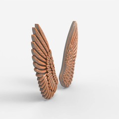 Angels Wings Wood Carving Design – Wood Carving Design – 3D STL CNC File