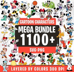 Cartoon Characters Mega Svg Png Bundle, Collecion Chacters Mouse Friends Png