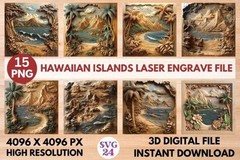 3D Laser Engrave Files Bundle, Engraved Wood Art, Digital Download