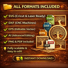 Tree of Life SVG Bundle 100+ Laser Cut Files Cricut CNC, Digital Download