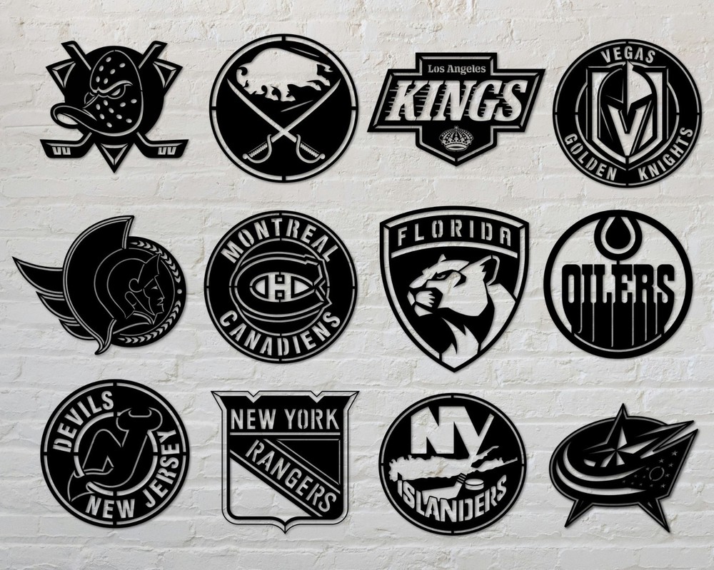 Bundle NHL teams badge laser cut files svg, dxf, eps. ai, pdf, png Ready to cut