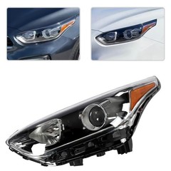 2019-2021 Forte Halogen Headlight Assembly LED DRL Left Driver Black Housing