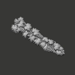Vine Grape Relief Relief 3D Model STL File for Wood CNC Carving
