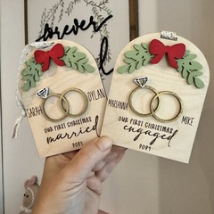 DIGITAL SVG Laser Cut File Our First Family Engaged/ Married Glowforge Xtool +