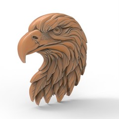Eagle Head STL File for CNC Router 3D Printer 3D Printable Bird Wall Sculpture