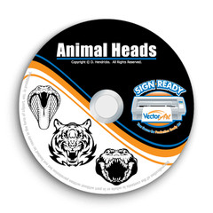 ANIMAL HEADS CLIPART IMAGES-VECTOR CLIP ART-VINYL CUTTER PLOTTER EPS GRAPHICS CD