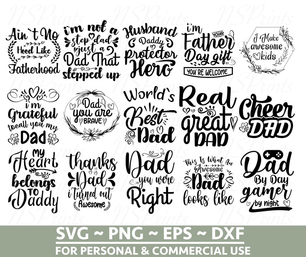 55 MEGA Father’s Day SVG Bundle, Dad SVG, Best Dad SVG, Whiskey Label, Daddy Svg