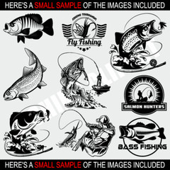HUNTING+FISHING CLIPART-VECTOR CLIP ART-VINYL CUTTER PLOTTER+T-SHIRT GRAPHICS CD