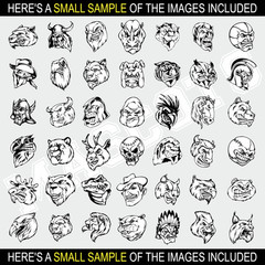 SPORTS MASCOTS CLIPART -VECTOR CLIP ART IMAGES -VINYL CUTTER PLOTTER GRAPHICS CD