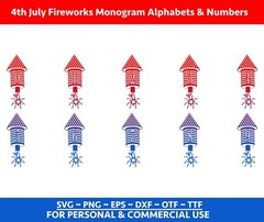 Fireworks FONT Svg, Usa Flag Alphabets and numbers svg, Patriotic Svg, 4th july