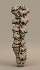 Vine Grape Relief Relief 3D Model STL File for Wood CNC Carving