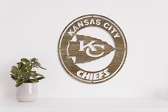 Kansas City Chiefs badge laser cut vector files dxf, svg, eps. ai, pdf, png