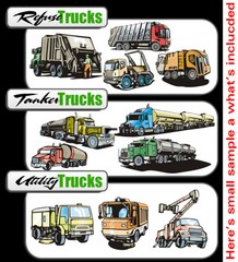 TRUCKS CLIPART-VINYL CUTTER PLOTTER IMAGES-EPS VECTOR CLIP ART CD
