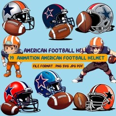 19 American Football Anime Character Designs High-Quality Digital Art Pack Gift
