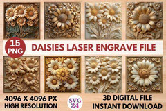3D Laser Engrave Files Bundle, Engraved Wood Art, Digital Download