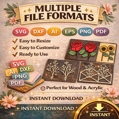 Flowers SVG Bundle, 96 Laser Cut Files, Cricut Silhouette, Digital Download