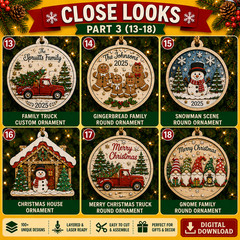 Personalized Christmas Ornaments SVG Bundle, 100+ Laser Cut Files, Digital Pack