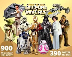 Star Wars Clipart PNG, Star Wars Posters I Star Wars Art Head