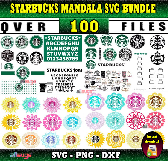 MANDALA STARBUCKS SVG BUNDLE – Coffee Cup Designs for Cricut, Silhouette
