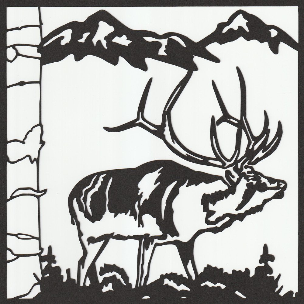 Elk SVG file for paper, vinyl, etc. on Cricut, Silhouette, etc. Machine Cutting