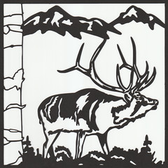 Elk SVG file for paper, vinyl, etc. on Cricut, Silhouette, etc. Machine Cutting