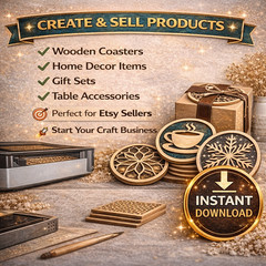 Coasters SVG Bundle, 96 Laser Cut Files, Cricut Glowforge, Digital Download