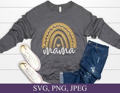 SVG, PNG, “Mothers Day Gift, Mama Rainbow, For Shirt Design” For Cricut Design