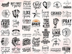 80 Christian SVG Bundle Bible Verse Quotes PNG Jesus Faith Sign Cricut Cut Files