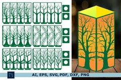 3D Lanterns SVG Bundle Laser Cut, Light Box Decor, Digital Download