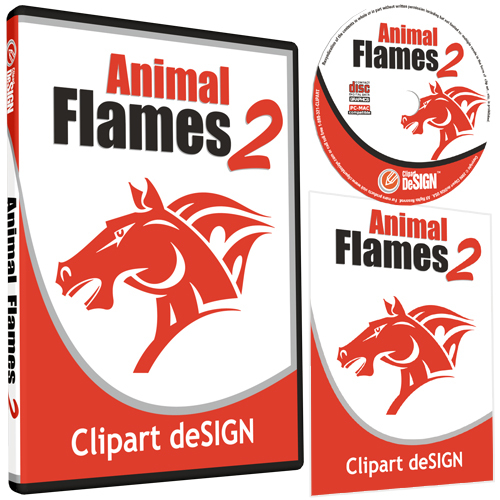 ANIMAL FLAMES 2 CLIPART-VINYL CUTTER PLOTTER IMAGES-EPS VECTOR CLIP ART CD