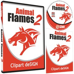 ANIMAL FLAMES 2 CLIPART-VINYL CUTTER PLOTTER IMAGES-EPS VECTOR CLIP ART CD