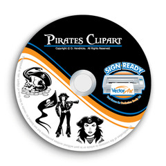 PIRATES CLIPART-VECTOR CLIP ART-VINYL CUTTER PLOTTER IMAGES & TSHIRT GRAPHICS CD