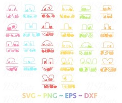 Easter Split Alphabets SVG bundle, Fancy alphabets files, SVG files for cricut,