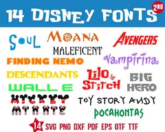 14 Disney Fonts SVG Bundle 2ND, font SVG for Cricut, Cricut Explore