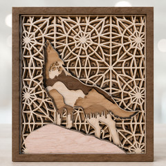 3D Multilayer Wolf Mandala Laser Cut File, Digital Download