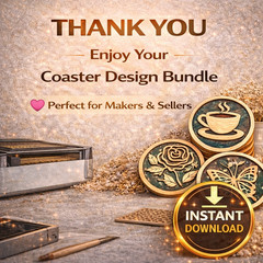 Coasters SVG Bundle, 96 Laser Cut Files, Cricut Glowforge, Digital Download