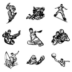 MISC SPORTS CLIPART-VECTOR CLIP ART-VINYL CUTTER PLOTTER IMAGES &EPS GRAPHICS CD