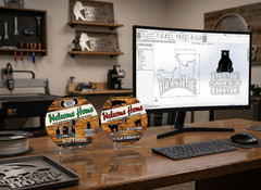 2 Disc CNC Bear & Cat Graphics ClipArt in EPS, DXF, SVG 4 PLASMA ROUTER LASER +