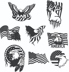 DXF DWG of PLASMA LASER AND ROUTER Cut -CNC ALL FLAG USA