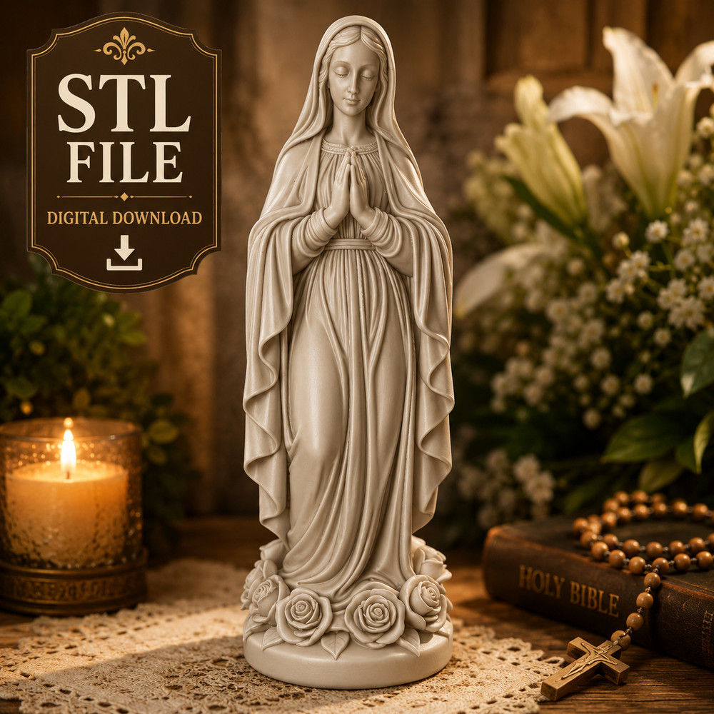 CNC Our Lady Lourdes – & Routing Model – STL File for Laser & CNC Routing
