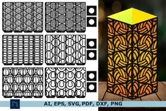 3D Lanterns SVG Bundle Laser Cut, Light Box Decor, Digital Download