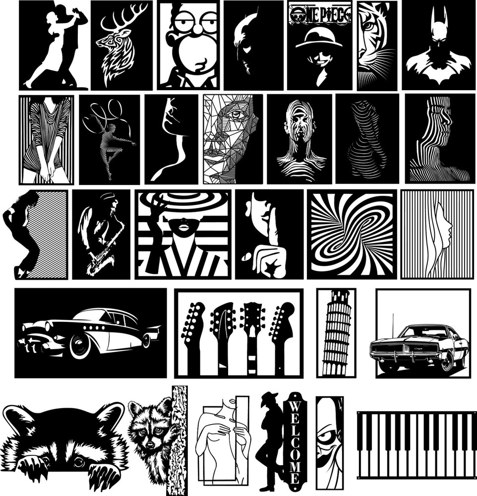MEGA PACK +25 DXF SVG Ai Wall Art Designs on USB/CD – CNC Router Plasma Cutting
