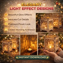 Wooden Lantern Laser Cut Files, Home Decor, Digital Download